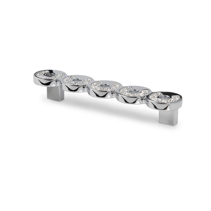 Kristall-Bügelgriff Yola Chrom glänzend galvanisiert BA 128 mm