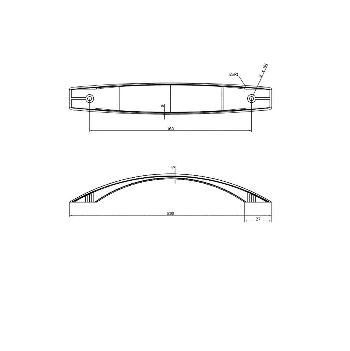 Design-Bogengriff Ralitsa Chrom glänzend galvanisiert