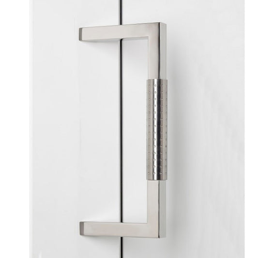 Haustürgriff Eaton - schräger Rohrgriff mit gepunktetem Mittelstück mit 300 mm Lochabstand