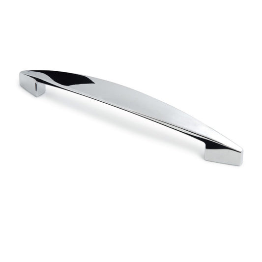 Design-Bügelgriff Aphelandra 160 mm in Chrom glänzend auf weißem Hintergrund