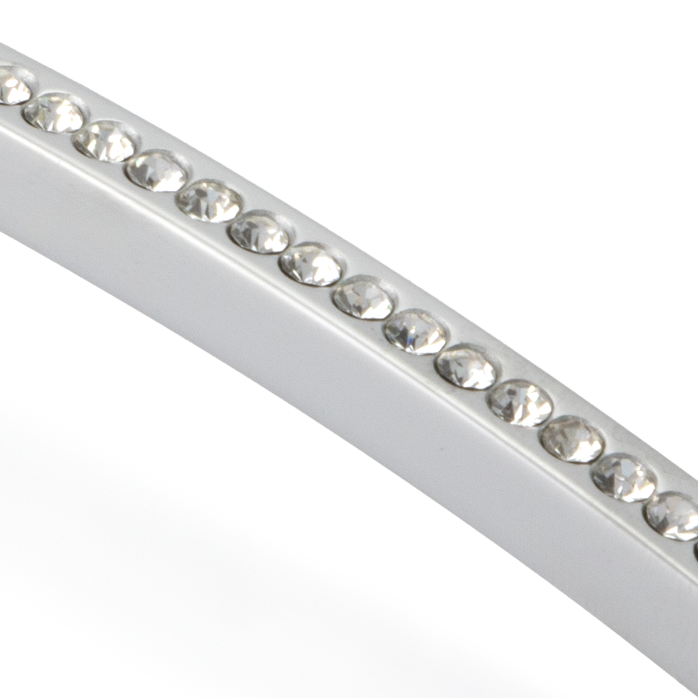 Kristall-Bogengriff Scillia 160 mm Chrom matt galvanisiert Ausschnitt auf weißem Hintergrund