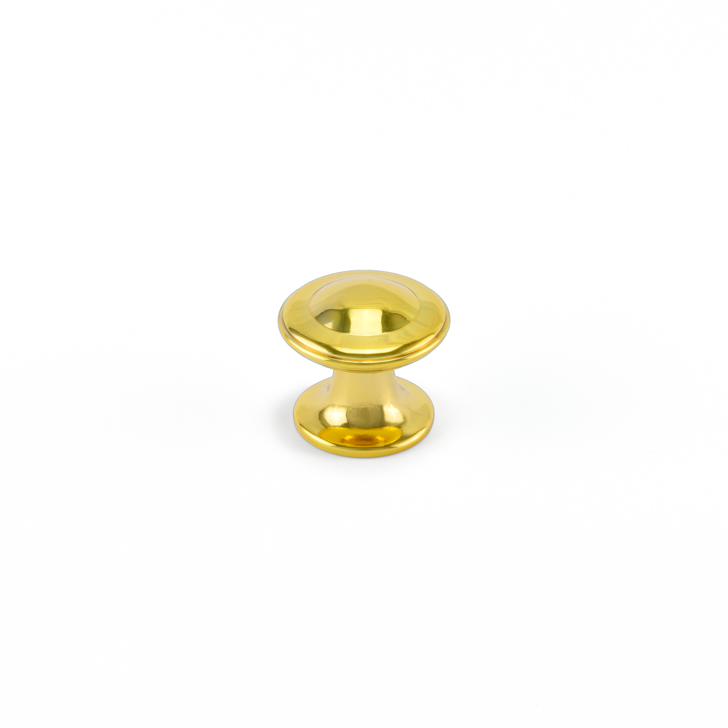 Möbelknopf Manolya 30 mm in Gold glänzend auf weißem Hintergrund