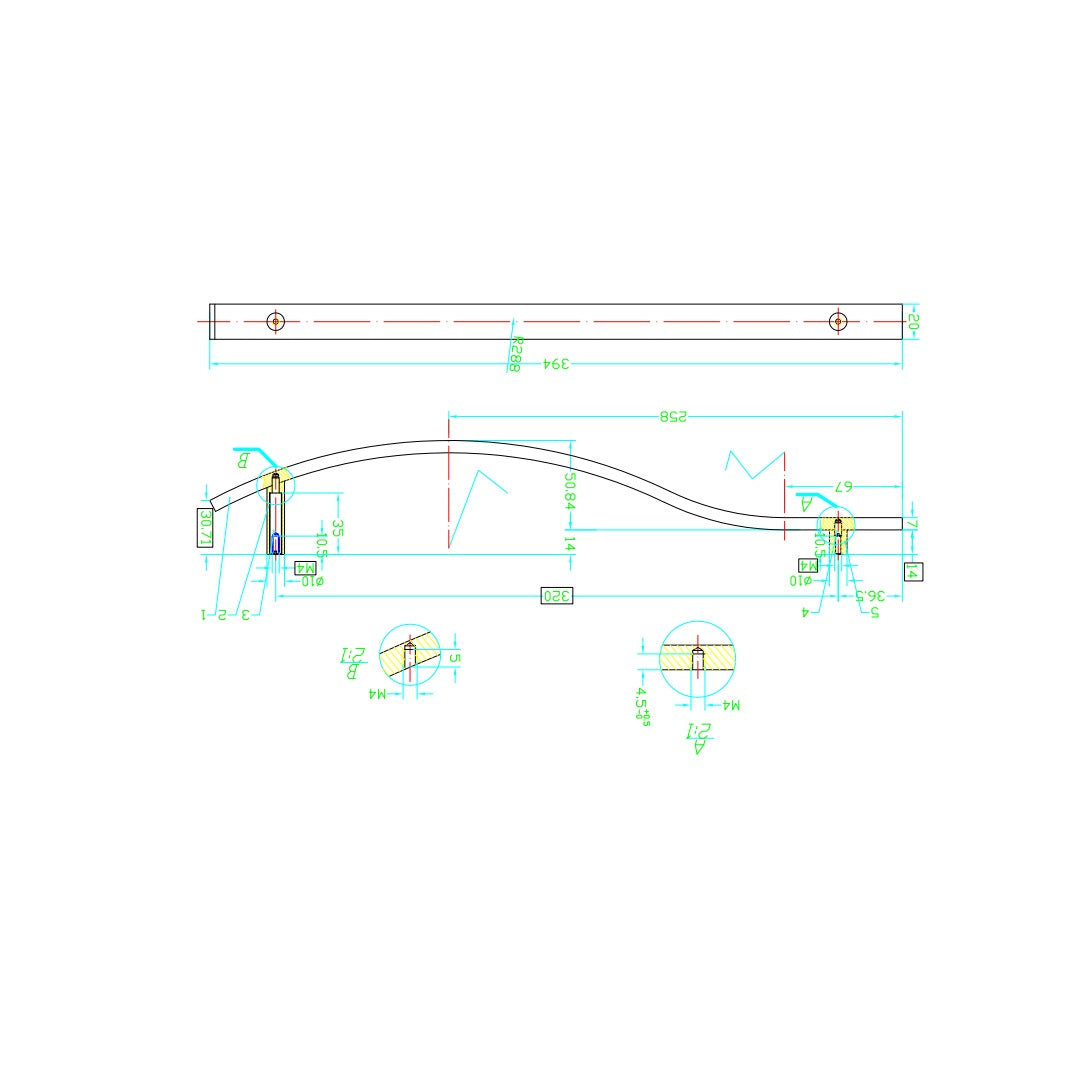 Technische Zeichnung Bügelgriff Phoibe 320 mm