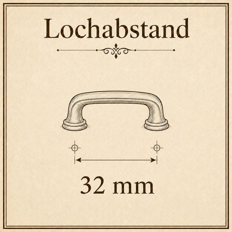Möbelgriffe mit 32 mm Lochabstand