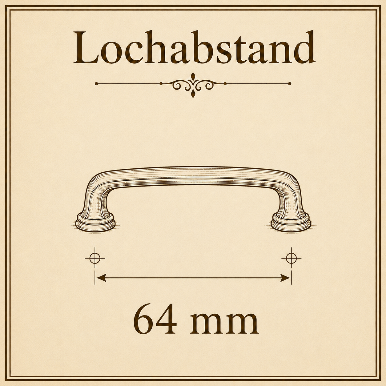 Möbelgriffe mit 64 mm Lochabstand