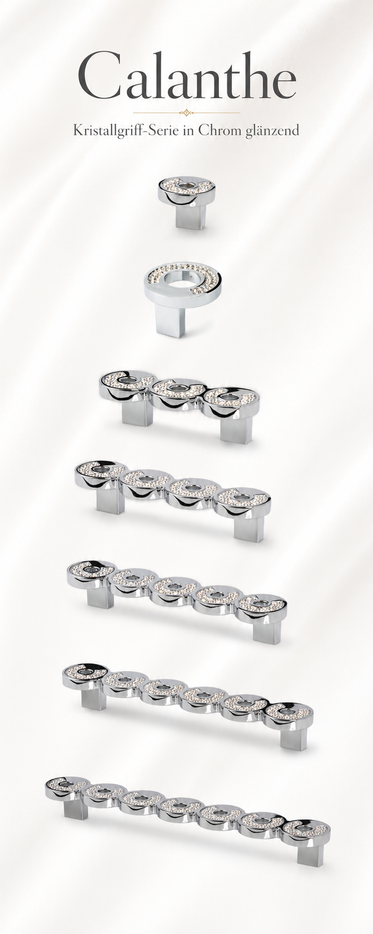 Kristallgriff-Serie Calanthe mit rundem Designelement