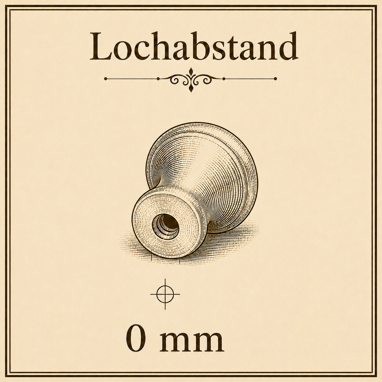 Möbelknöpfe mit 0 mm Lochabstand