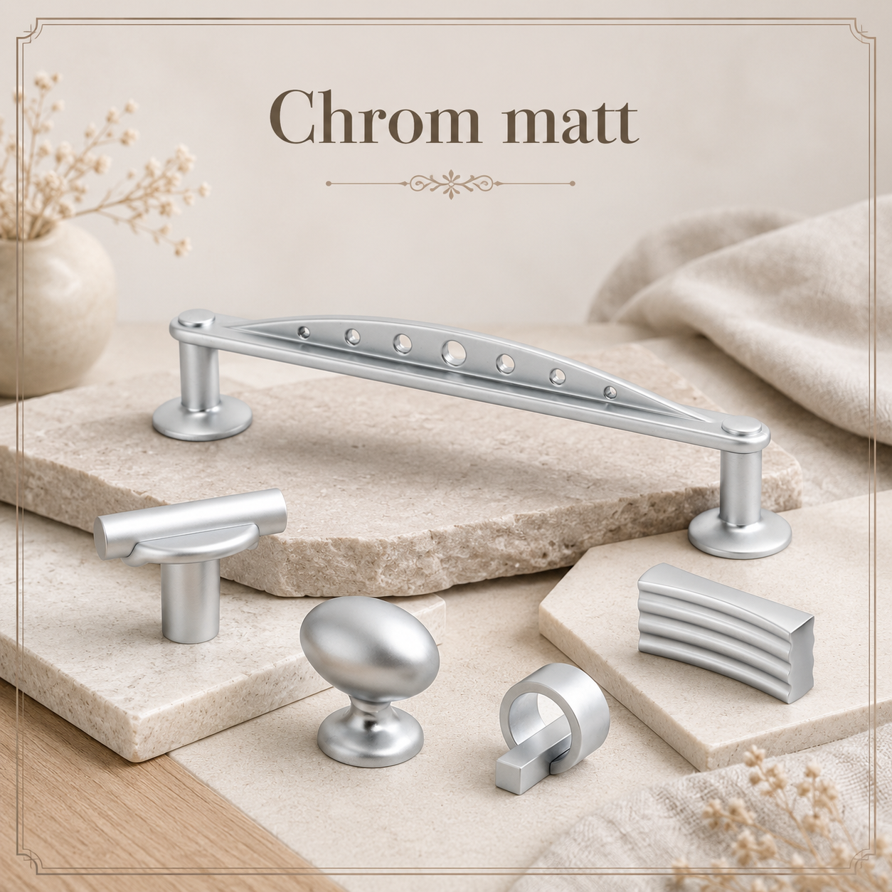 Möbelgriffe in Chrom matt