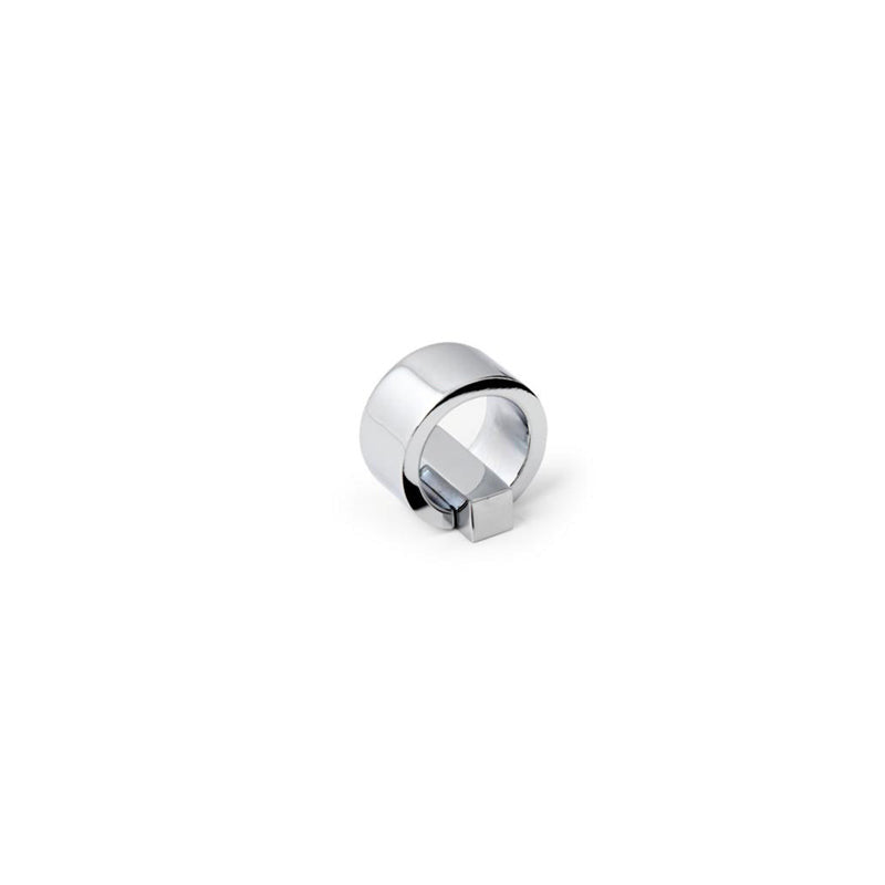 Design-Möbelknopf Sayuri- zweiteiliger ringförmiger Möbelknauf in Chrom glänzend