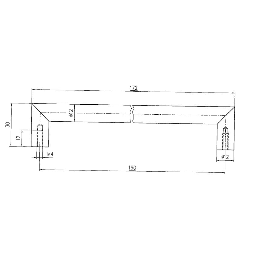 3133_Z_Relinggriff Sontje - Vielseitig einsetzbarer Edelstahlgriff BA 160 mm
