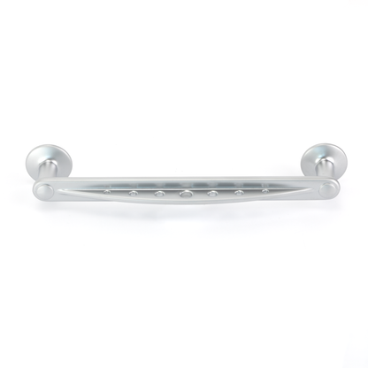 Bügelgriff Aloe 128 mm in Chrom matt frontal liegend auf weißem Hintergrund

