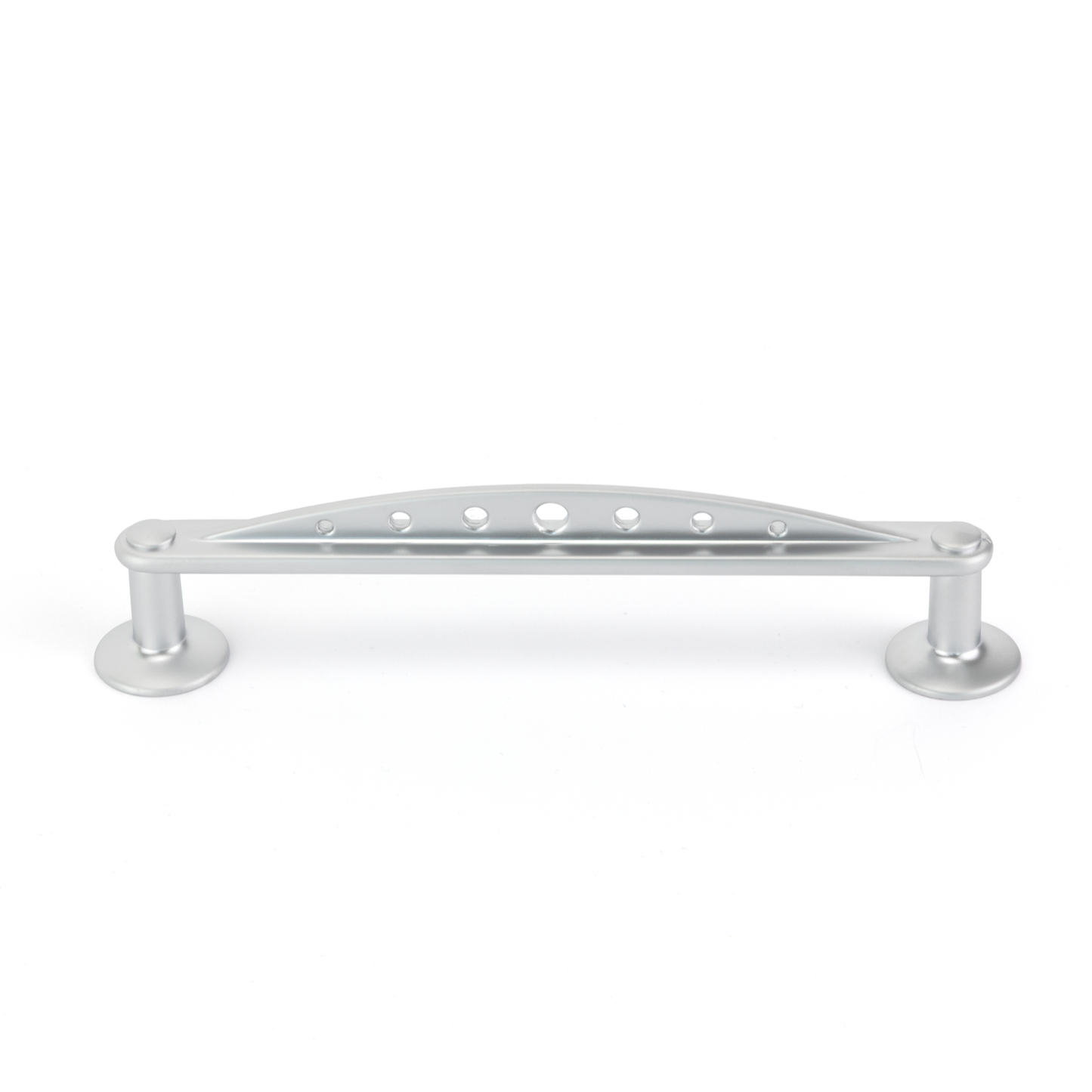 Bügelgriff Aloe 128 mm in Chrom matt frontal stehend auf weißem Hintergrund

