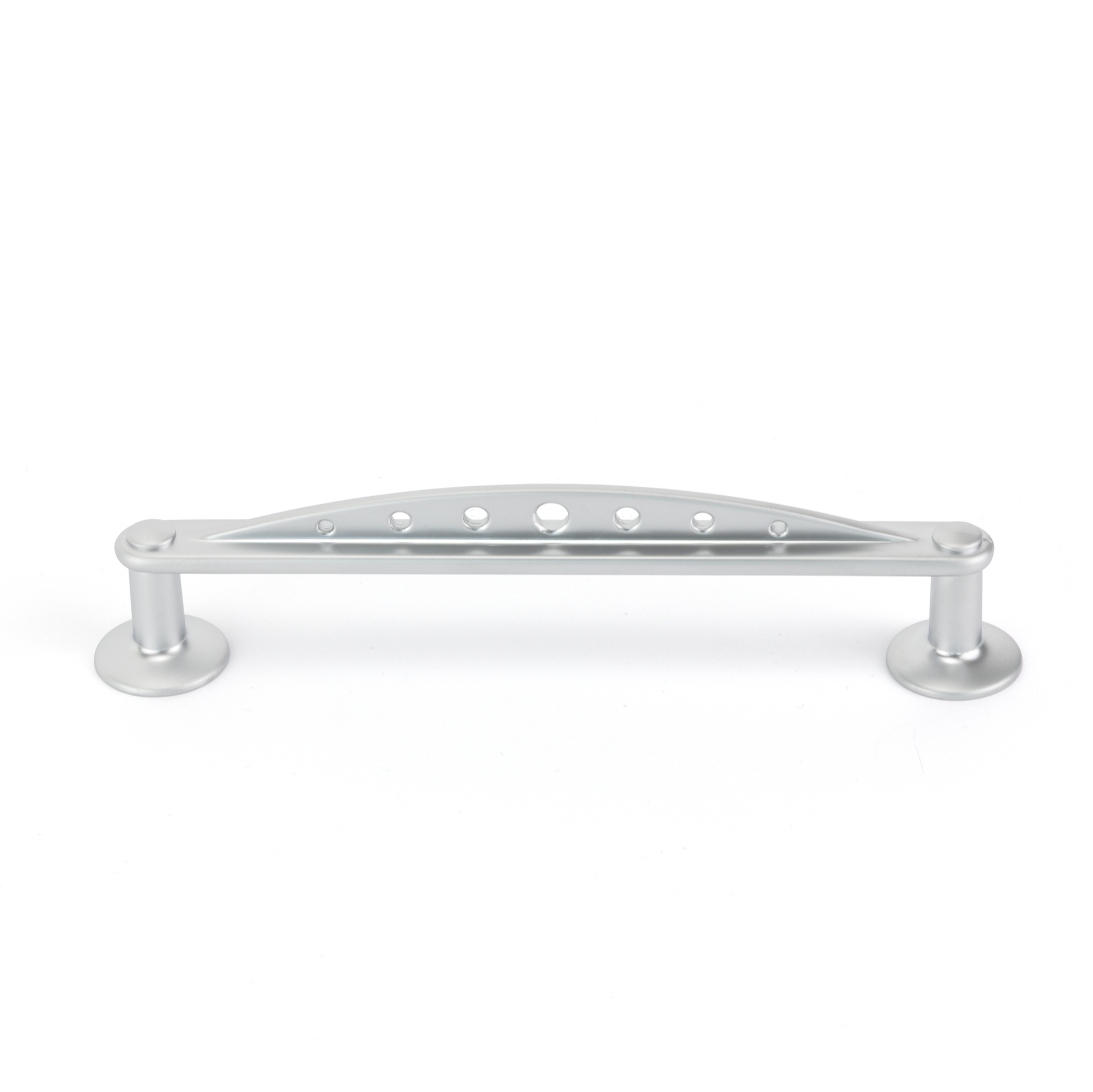 Bügelgriff Aloe 128 mm in Chrom matt frontal stehend auf weißem Hintergrund
