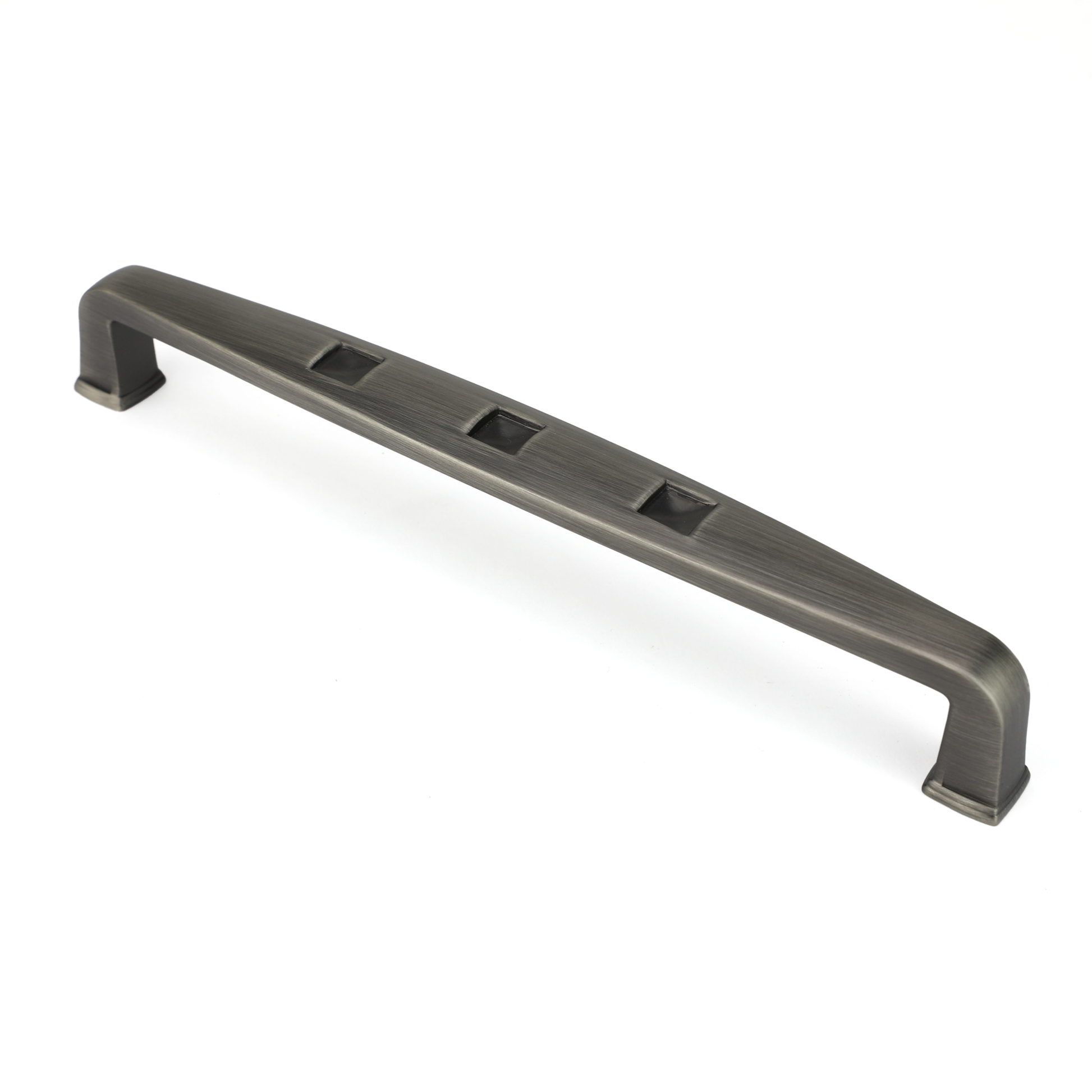 Antik-Bügelgriff Vinca 160 mm Antik Silber galvanisiert stehend auf weißem Hintergrund