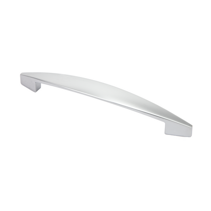 Design-Bügelgriff Aphelandra 160 mm in Chrom matt auf weißem Hintergrund