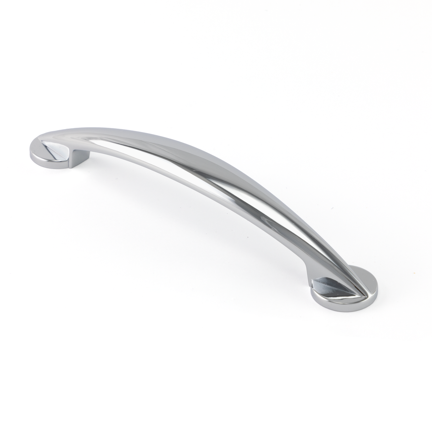 Bogengriff Blomma 128 mm Chrom glänzend galvanisiert auf weißem Hintergrund