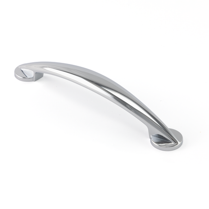 Bogengriff Blomma 128 mm Chrom glänzend galvanisiert auf weißem Hintergrund