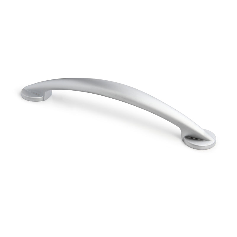 Bogengriff Blomma 128 mm Chrom matt galvanisiert auf weißem Hintergrund