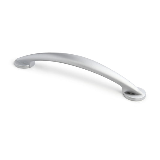 Bogengriff Blomma 128 mm Chrom matt galvanisiert auf weißem Hintergrund