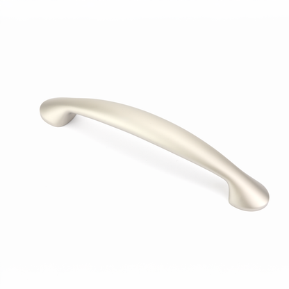 Bogengriff Dara 128 mm Nickel matt galvanisiert stehend auf weißem Hintergrund