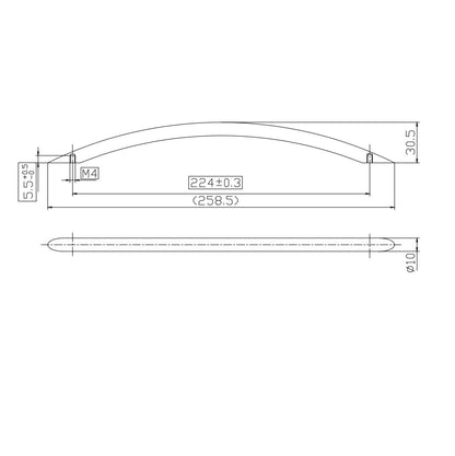bogengriff yolanda edelstahleffekt technische zeichnung