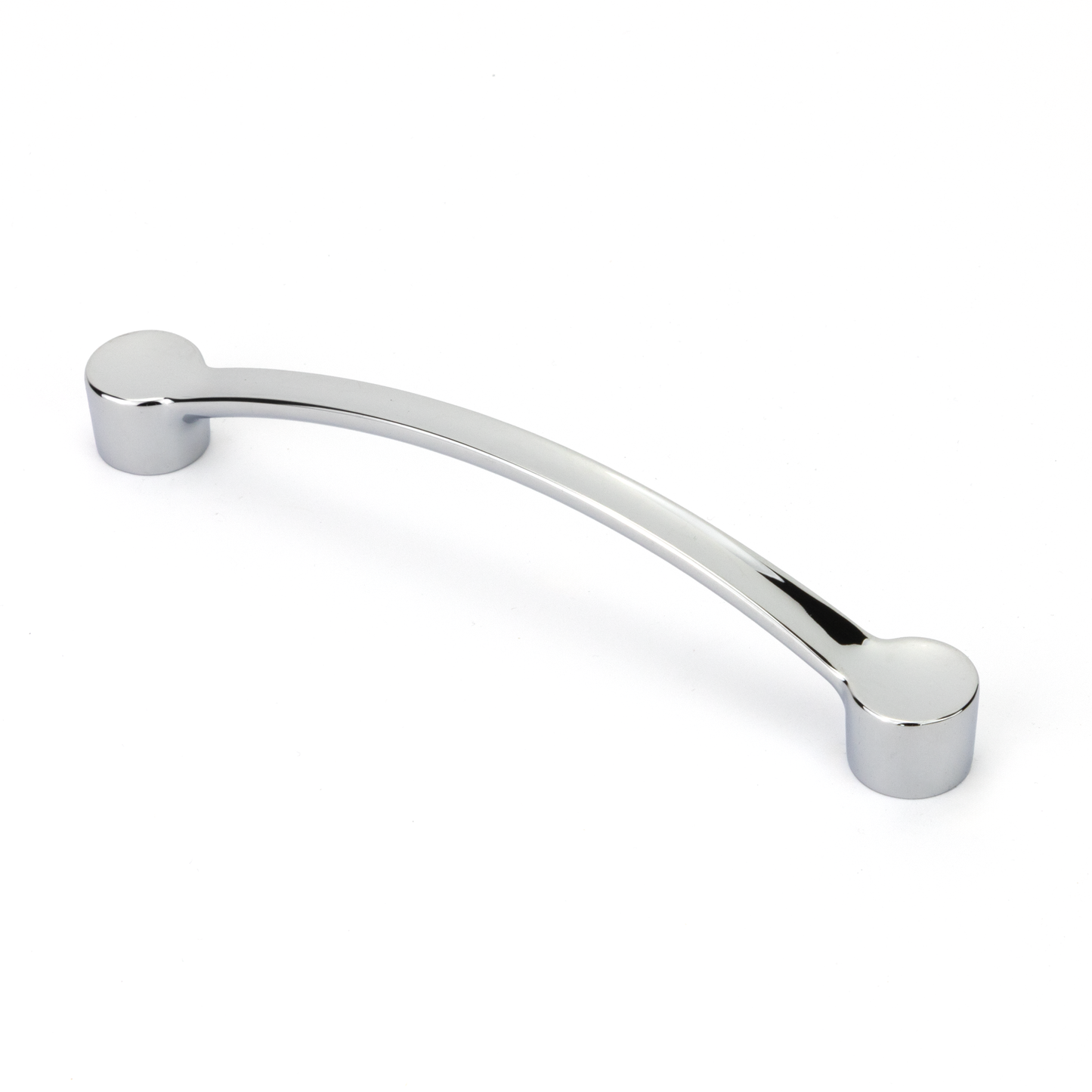 Bügelgriff Bonnie 128 mm in Chrom glänzend auf weißem Hintergrund
