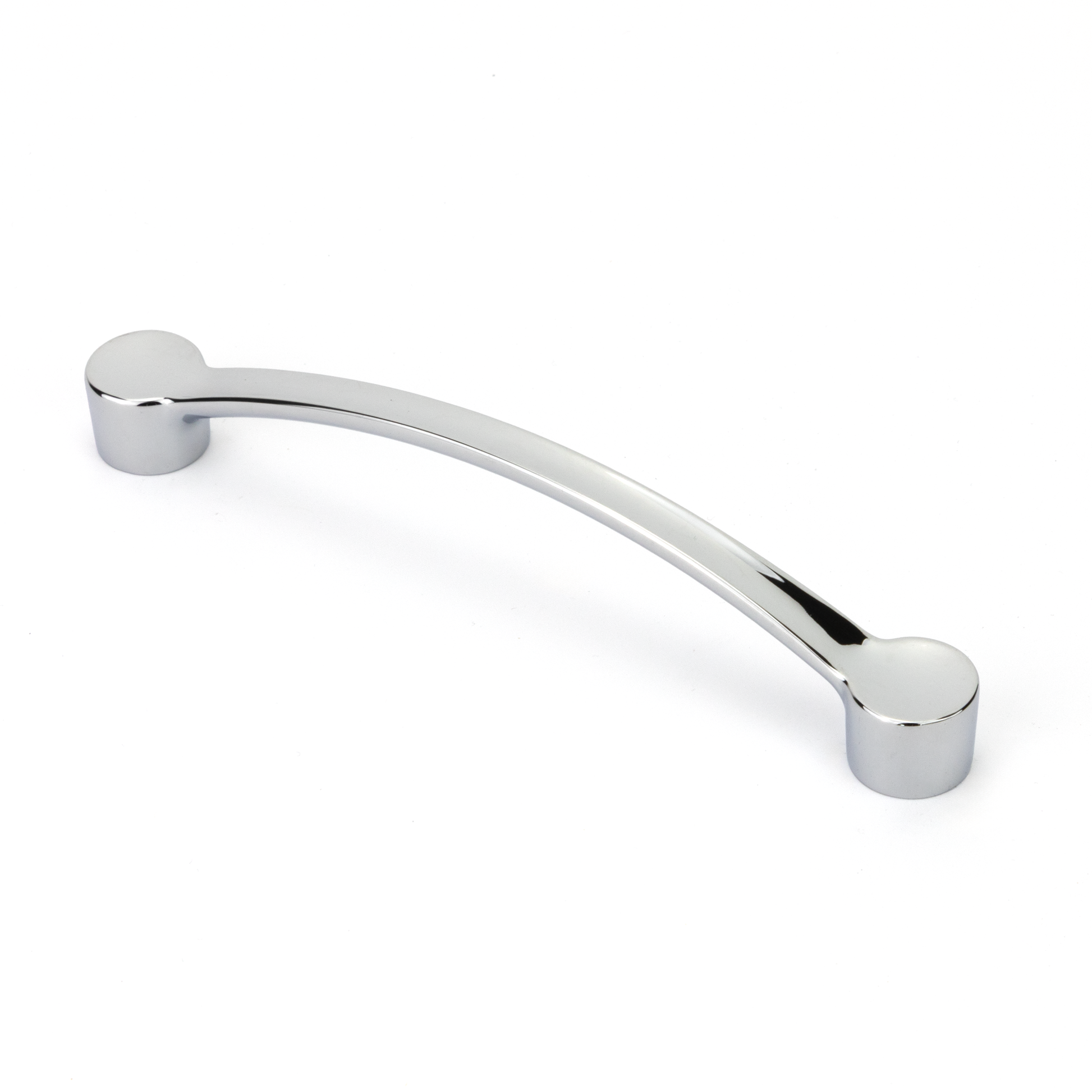 Bügelgriff Bonnie 128 mm in Chrom glänzend auf weißem Hintergrund
