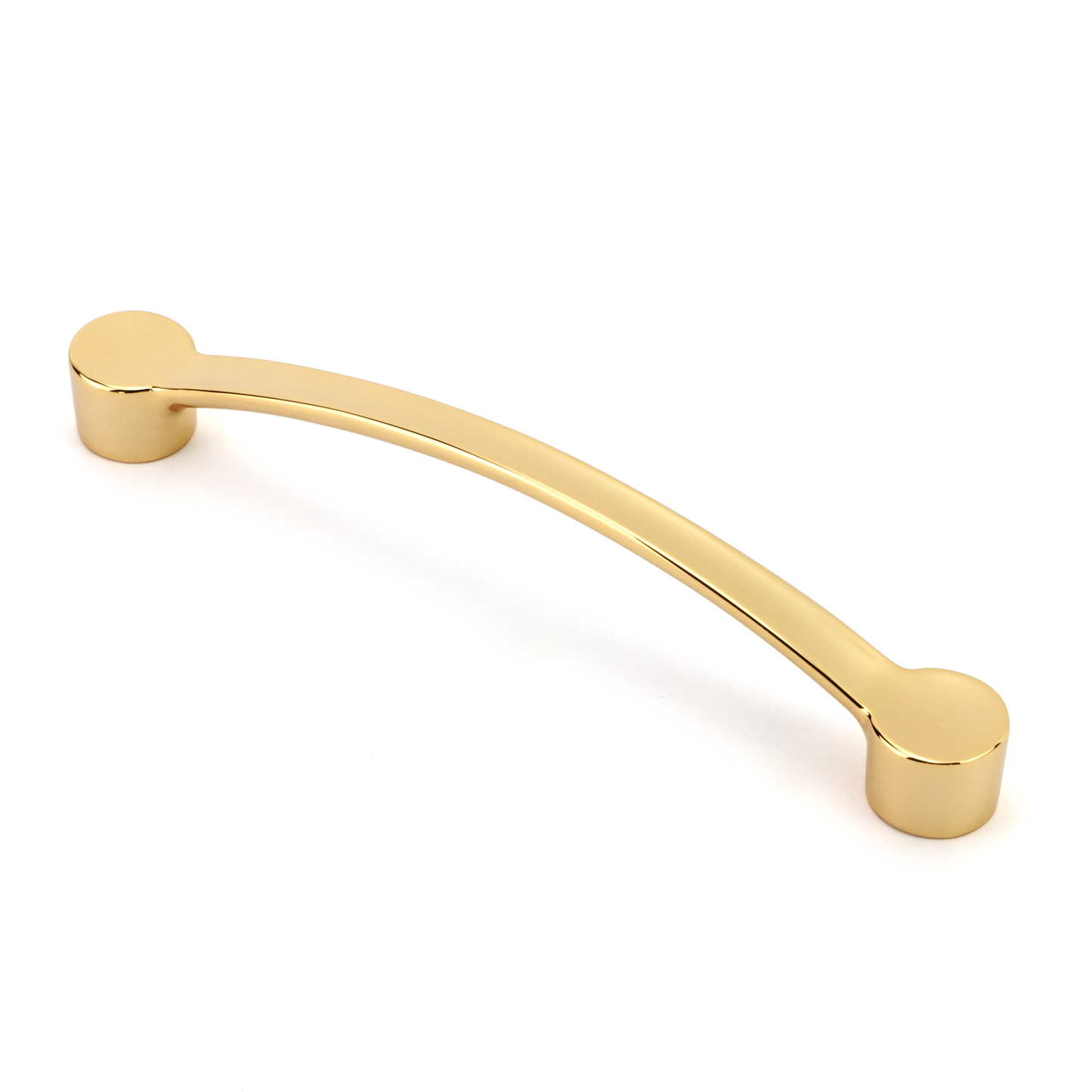 Bügelgriff Bonnie 128 mm in Gold glänzend auf weißem Hintergrund
