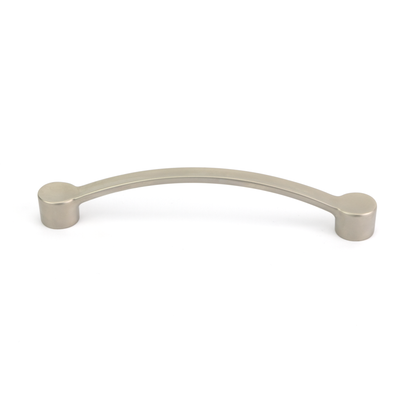 Bügelgriff Bonnie 128 mm in Nickel matt frontal auf weißem Hintergrund

