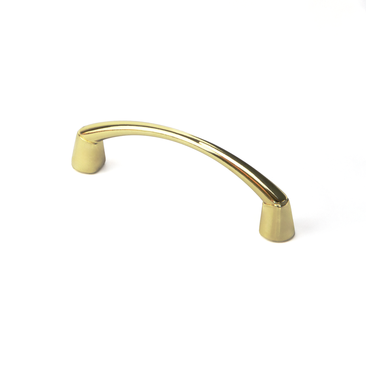 Bügelgriff Airin 64 mm Gold glänzend stehend auf weißem Hintergrund