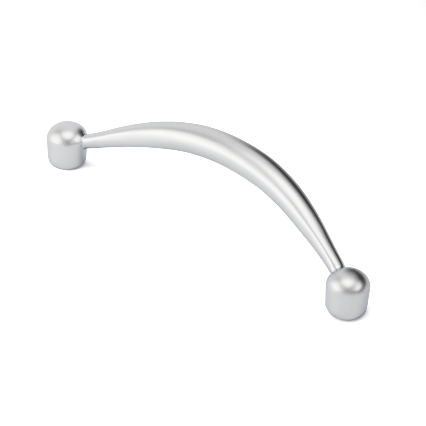 Bügelgriff Shilan 96 mm Chrom matt galvanisiert stehend auf weißem Hintergrund