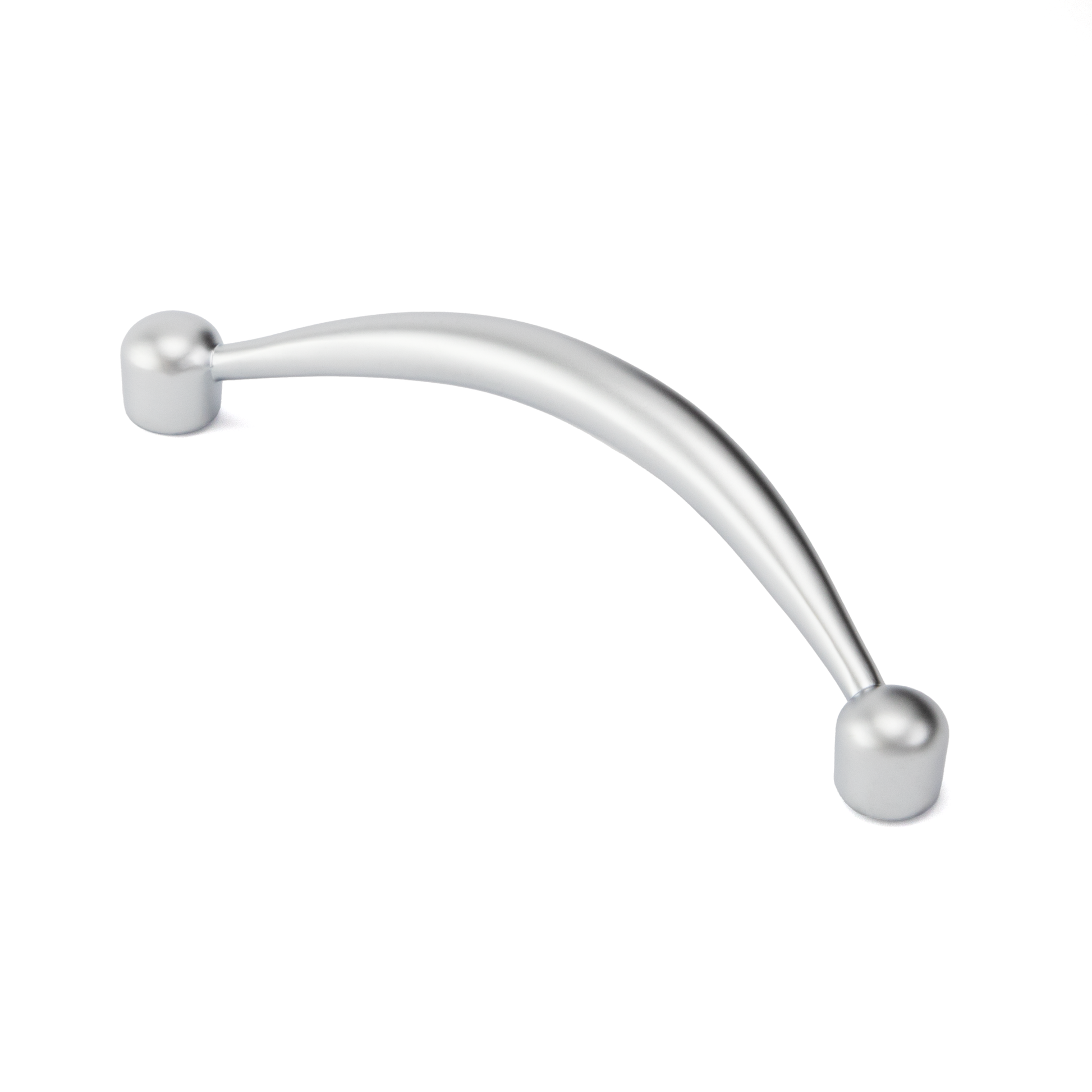 Bügelgriff Shilan 96 mm Chrom matt galvanisiert stehend auf weißem Hintergrund