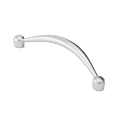 Bügelgriff Shilan 96 mm Chrom matt galvanisiert stehend auf weißem Hintergrund