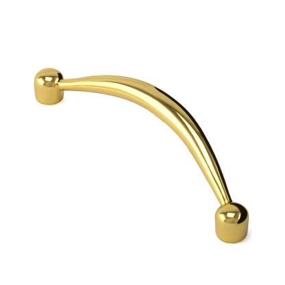 Bügelgriff Shilan 96 mm Gold glänzend galvanisiert stehend auf weißem Hintergrund