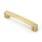 Kristall-Bügelgriff Chantrea 128 mm in Gold glänzend seitlich auf weißem Hintergrund
