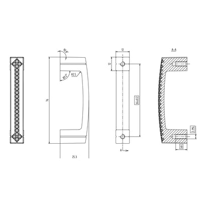 Technische Zeichnung Chantrea Bügelgriff BA 64 mm