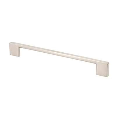 Design-Bügelgriff Cordata 192 mm in Edelstahleffekt auf weißem Hintergrund
