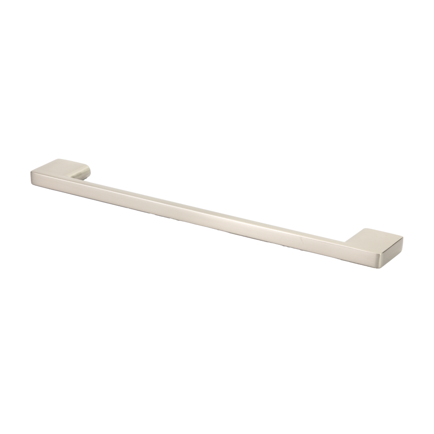 Design-Bügelgriff Cordata 192 mm in Edelstahleffekt liegend auf weißem Hintergrund