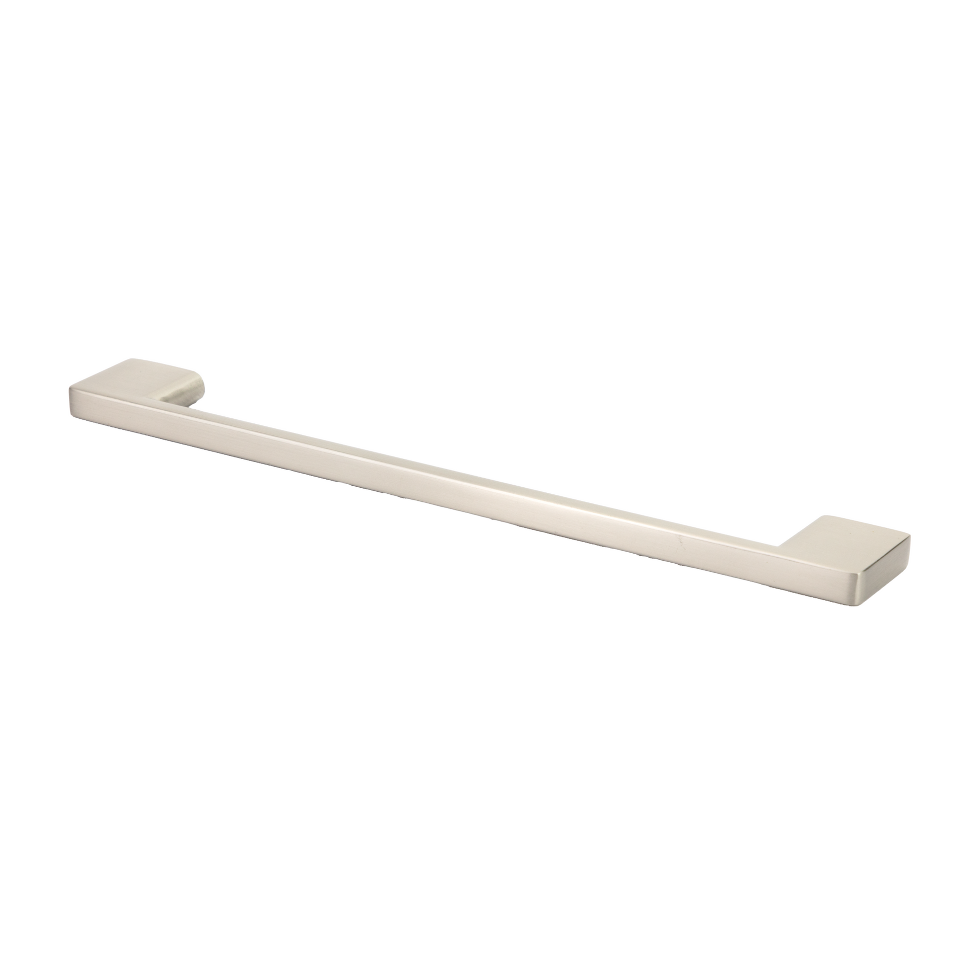 Design-Bügelgriff Cordata 192 mm in Edelstahleffekt liegend auf weißem Hintergrund