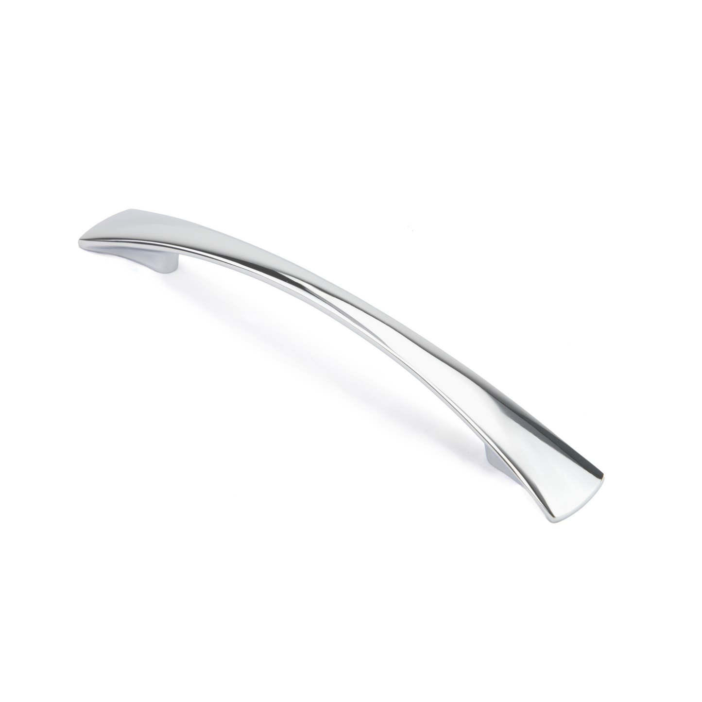Möbelgriff Dalya in Chrom glänzend galvanisiert mit 128 mm auf weißem Hintergrund