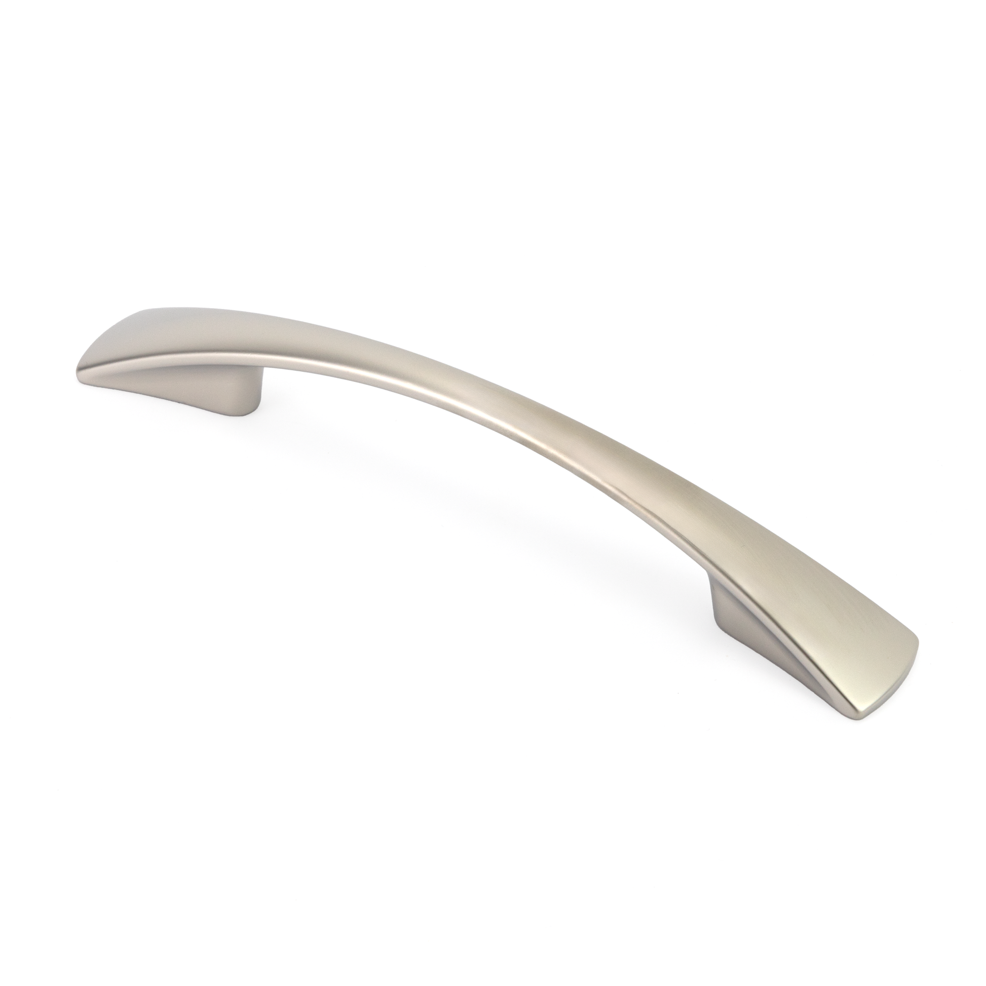 Design-Bogengriff Dalya in Nickel matt  galvanisiert mit 96 mm auf weißem Hintergrund