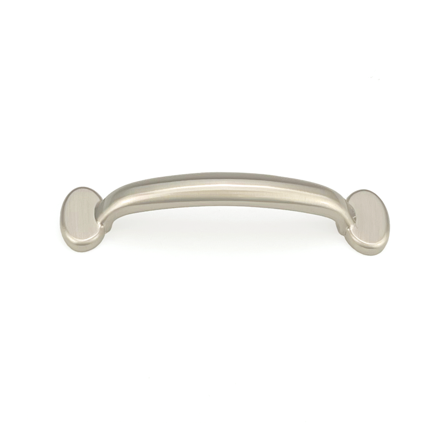 Design-Bügelgriff Febe 96 mm in Edelstahleffekt frontal auf weißem Hintergrund
