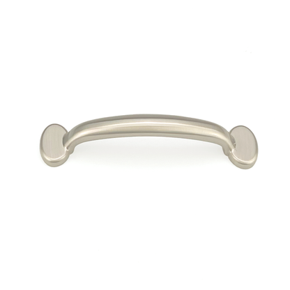 Design-Bügelgriff Febe 96 mm in Edelstahleffekt frontal auf weißem Hintergrund
