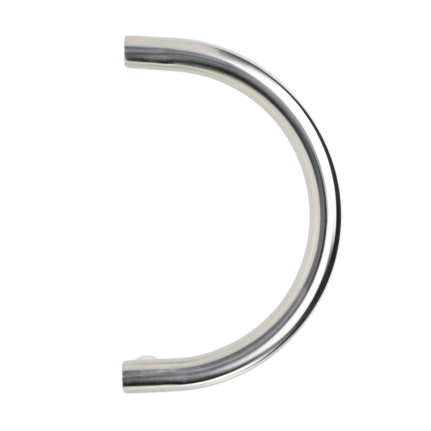 Design Haustürgriff Arcus aus gebürstetem Edelstahl mit halbkreisförmigem Griff, rechts und links montierbar