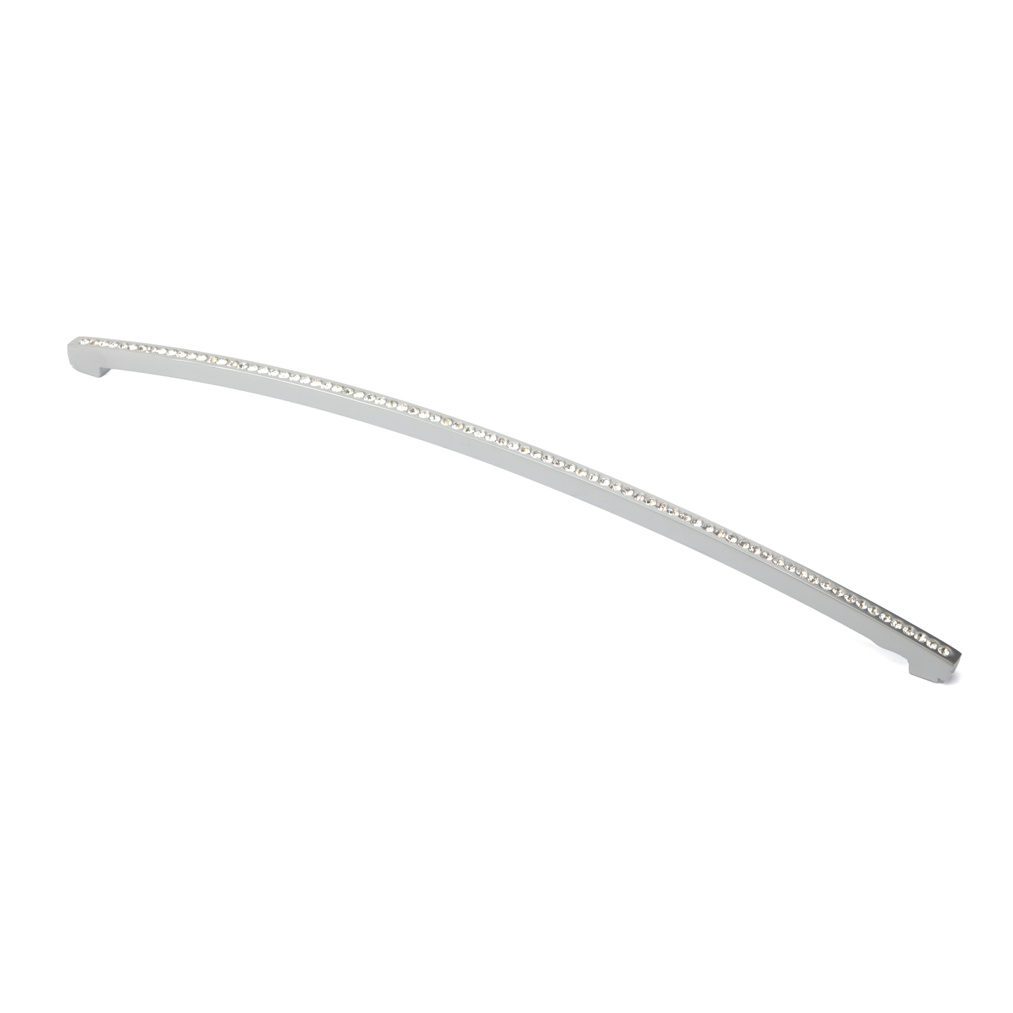 Kristall-Bogengriff Scillia 256 mm Chrom matt galvanisiert stehend auf weißem Hintergrund