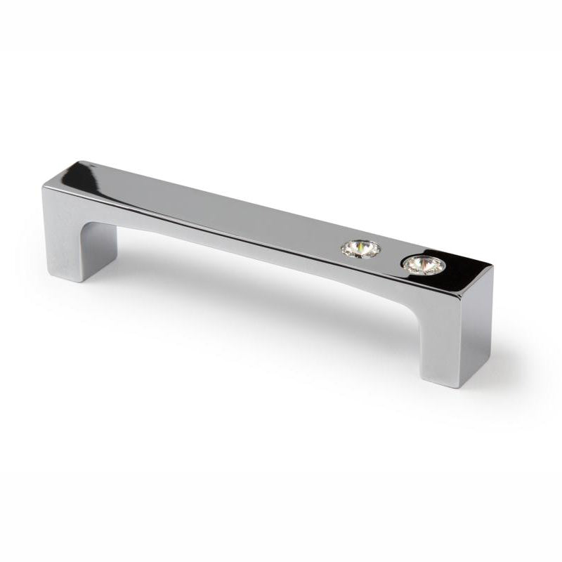 Kristall-Möbelknopf Yoline 96 mm Chrom glänzend galvanisiert stehend auf weißem Hintergrund
