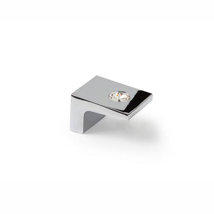 Kristall-Möbelknopf Yoline 40 mm Chrom glänzend galvanisiert stehend auf weißem Hintergrund