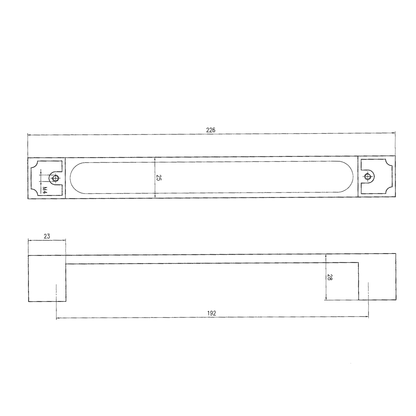 Technische Zeichnung Bügelgriff Liora 192 mm
