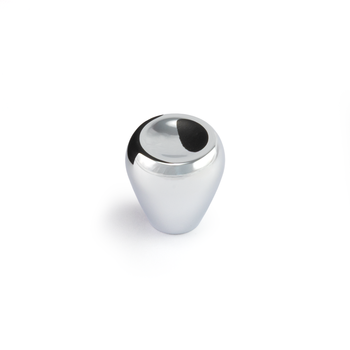 Design-Möbelknopf Lunaris in Chrom glänzend auf weißem Hintergrund