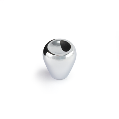Design-Möbelknopf Lunaris in Chrom glänzend auf weißem Hintergrund